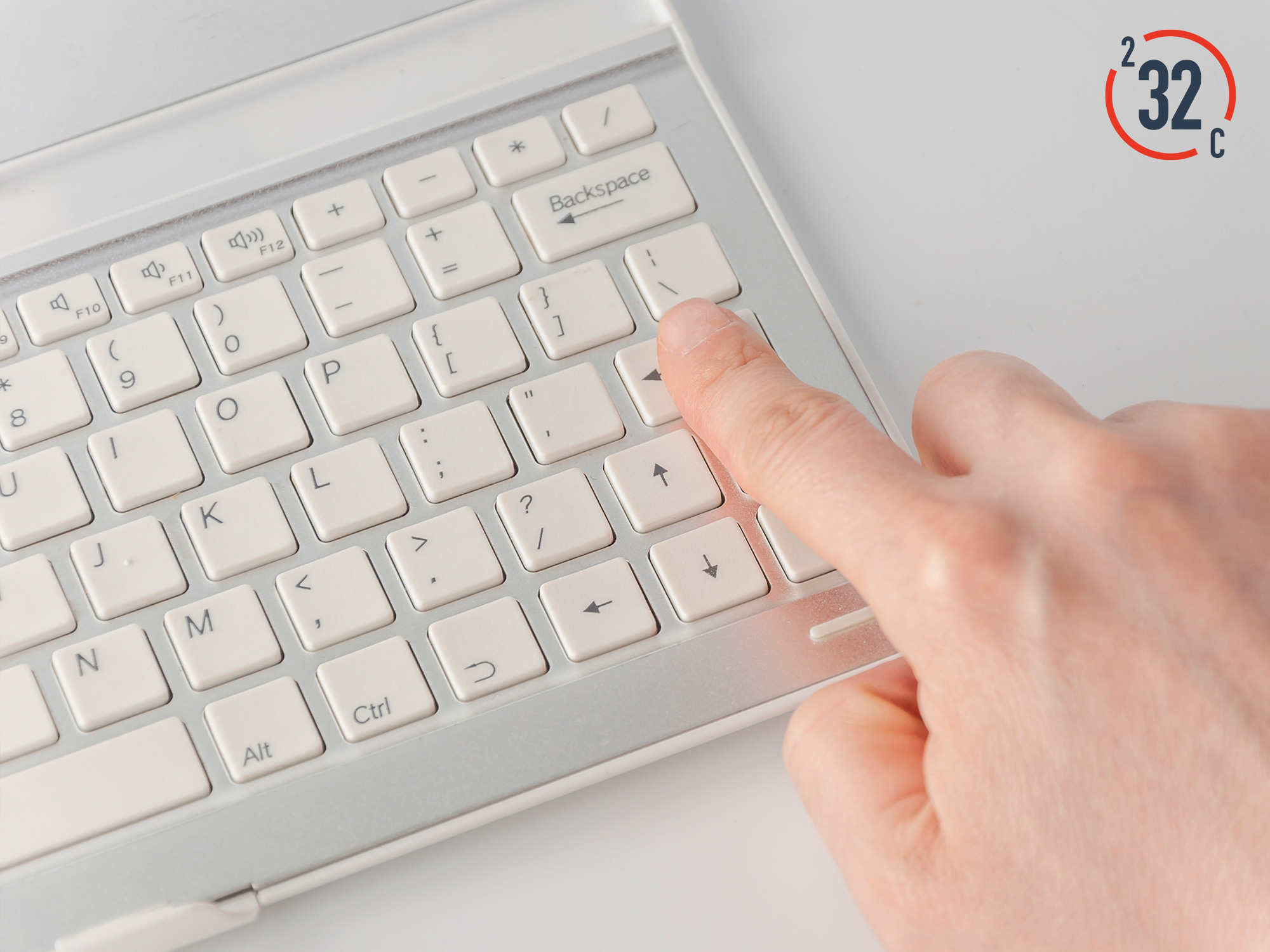 Finger hit enter on a keyboard